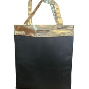 Nwot Oscar de la Renta Navy and Gold Tote